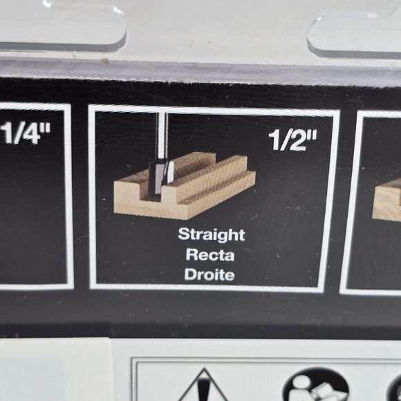 SKIL Router Bit Set 91001 Tipped Straight 3 Piece Includes 1/4" 1/2" 3/4" Bits - Picture 4 of 9